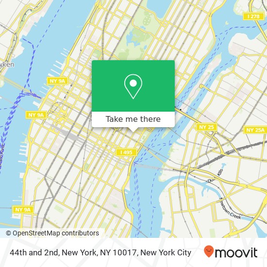 Mapa de 44th and 2nd, New York, NY 10017