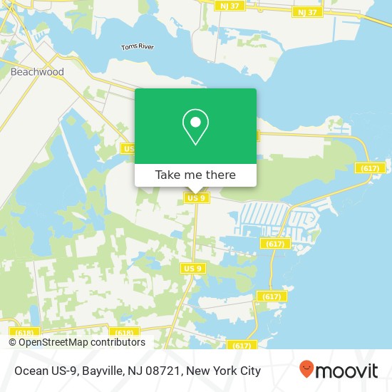 Mapa de Ocean US-9, Bayville, NJ 08721