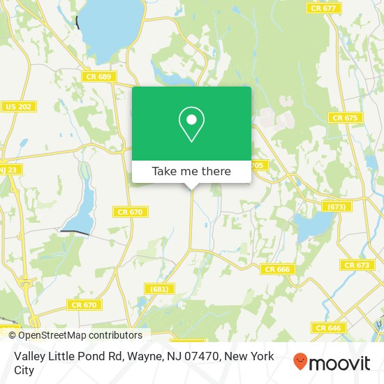 Mapa de Valley Little Pond Rd, Wayne, NJ 07470