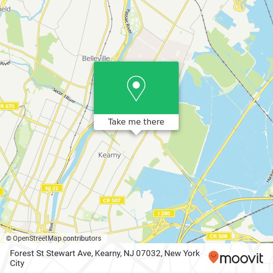 Forest St Stewart Ave, Kearny, NJ 07032 map