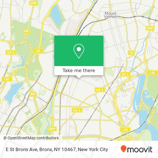 Mapa de E St Bronx Ave, Bronx, NY 10467