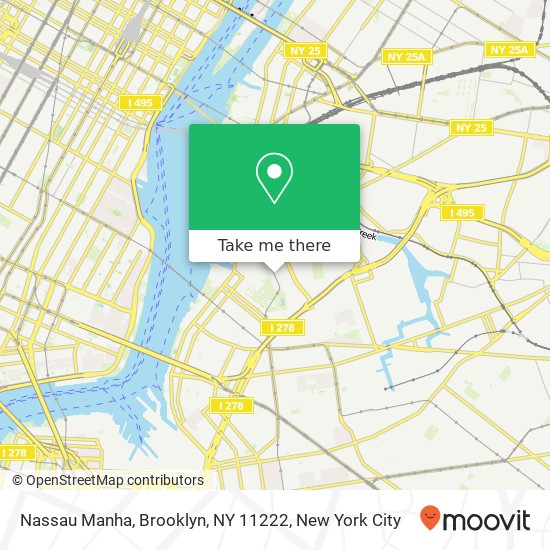 Mapa de Nassau Manha, Brooklyn, NY 11222