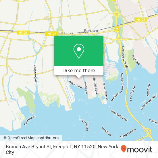 Branch Ave Bryant St, Freeport, NY 11520 map