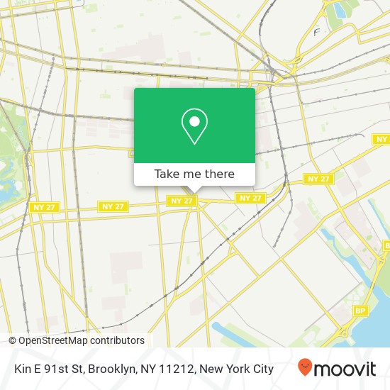 Mapa de Kin E 91st St, Brooklyn, NY 11212