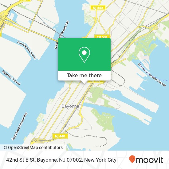 Mapa de 42nd St E St, Bayonne, NJ 07002