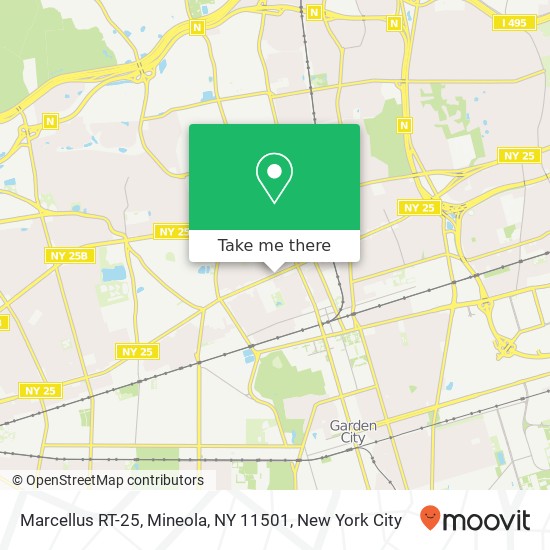Mapa de Marcellus RT-25, Mineola, NY 11501
