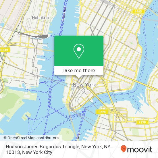Mapa de Hudson James Bogardus Triangle, New York, NY 10013