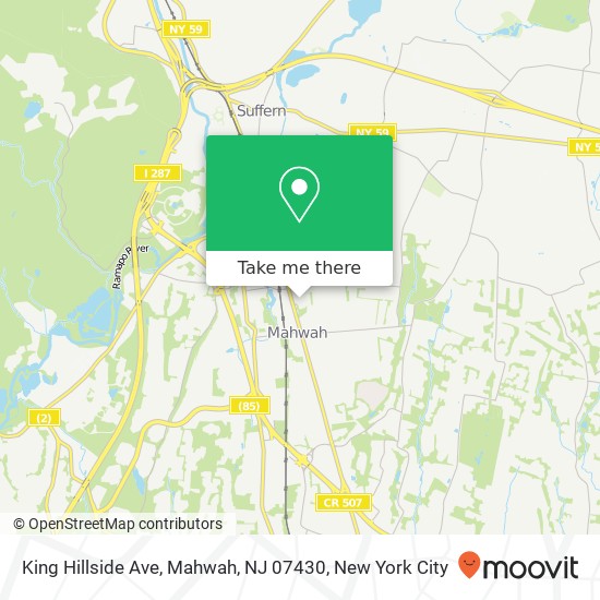 Mapa de King Hillside Ave, Mahwah, NJ 07430