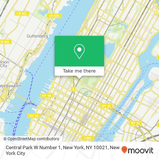 Central Park W Number 1, New York, NY 10021 map