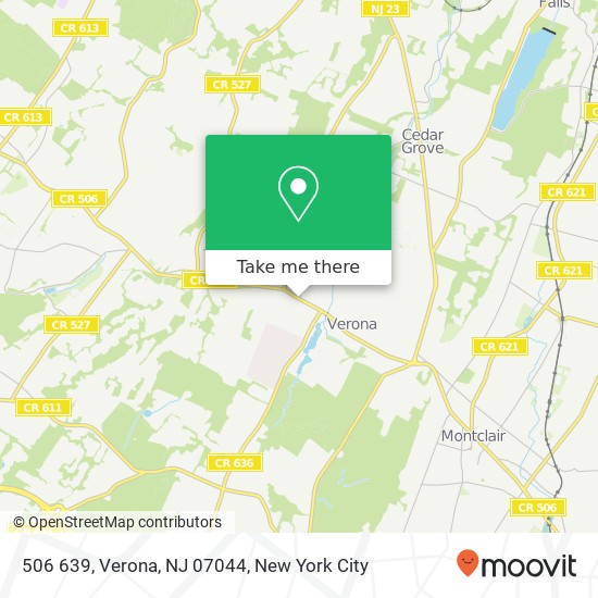 Mapa de 506 639, Verona, NJ 07044