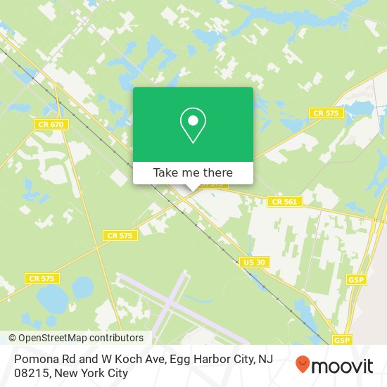 Pomona Rd and W Koch Ave, Egg Harbor City, NJ 08215 map