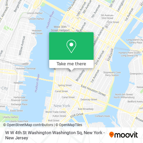 Mapa de W W 4th St Washington Washington Sq