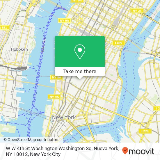 W W 4th St Washington Washington Sq, Nueva York, NY 10012 map