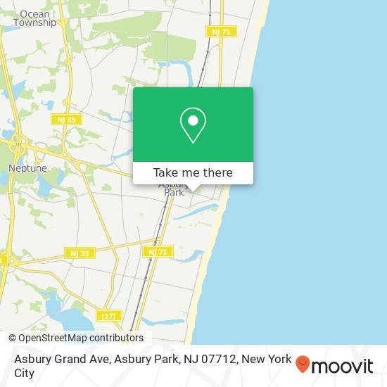 Mapa de Asbury Grand Ave, Asbury Park, NJ 07712