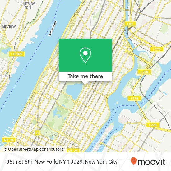 96th St 5th, New York, NY 10029 map