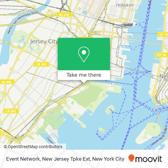 Mapa de Event Network, New Jersey Tpke Ext