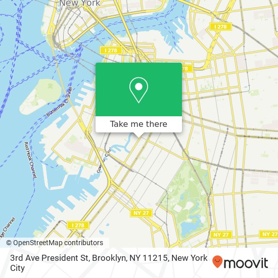Mapa de 3rd Ave President St, Brooklyn, NY 11215