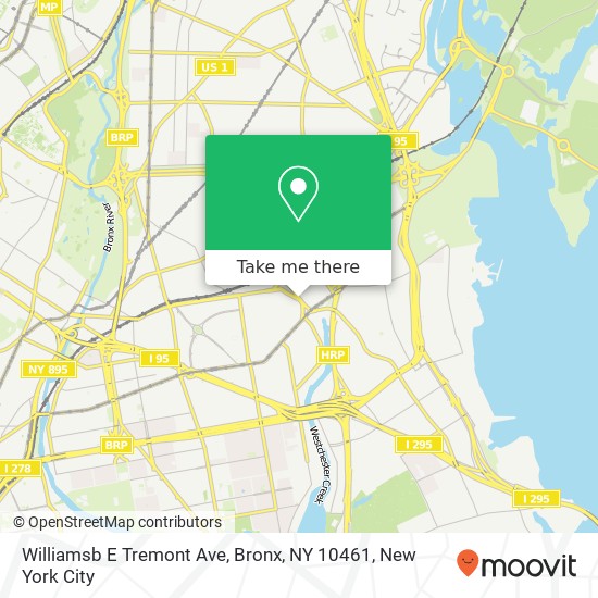 Mapa de Williamsb E Tremont Ave, Bronx, NY 10461