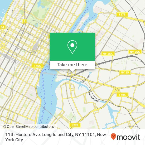 Mapa de 11th Hunters Ave, Long Island City, NY 11101