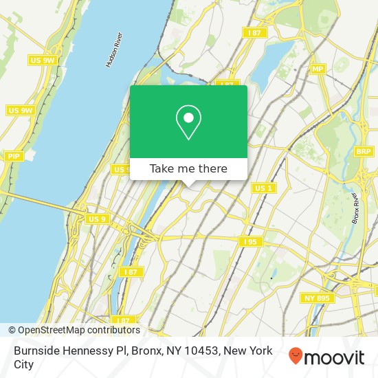 Burnside Hennessy Pl, Bronx, NY 10453 map