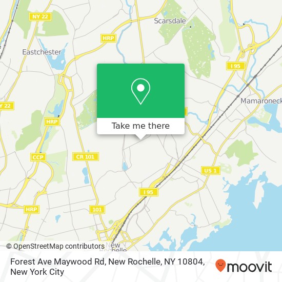 Mapa de Forest Ave Maywood Rd, New Rochelle, NY 10804