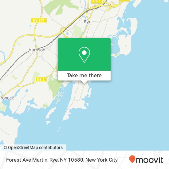 Mapa de Forest Ave Martin, Rye, NY 10580