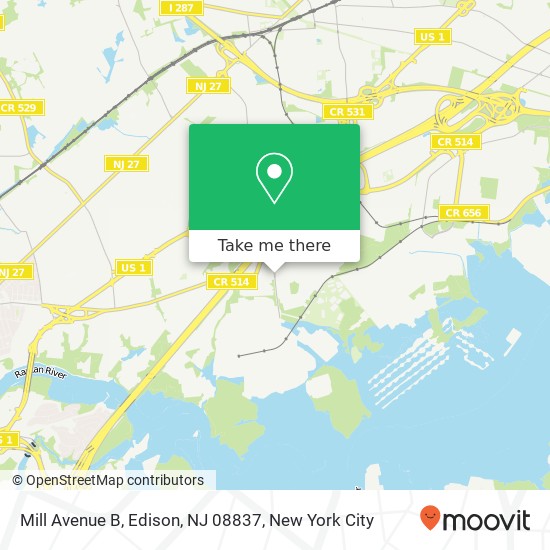 Mapa de Mill Avenue B, Edison, NJ 08837