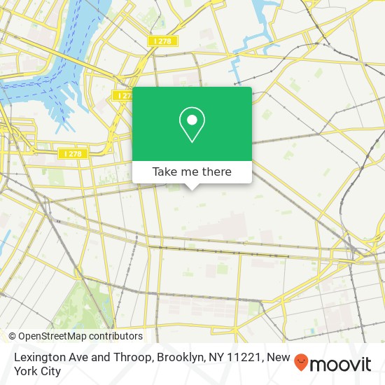 Lexington Ave and Throop, Brooklyn, NY 11221 map