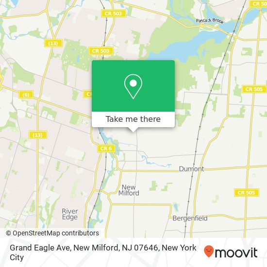 Mapa de Grand Eagle Ave, New Milford, NJ 07646