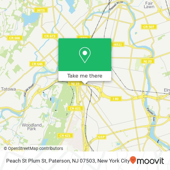 Mapa de Peach St Plum St, Paterson, NJ 07503