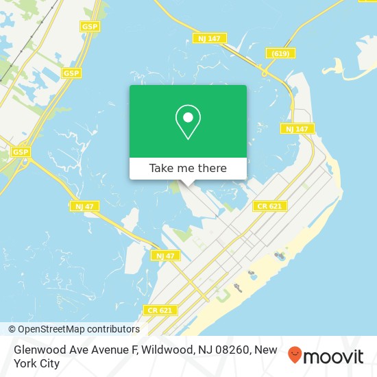 Mapa de Glenwood Ave Avenue F, Wildwood, NJ 08260