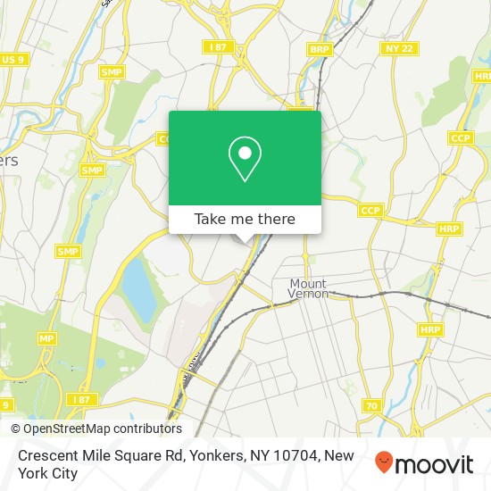 Mapa de Crescent Mile Square Rd, Yonkers, NY 10704