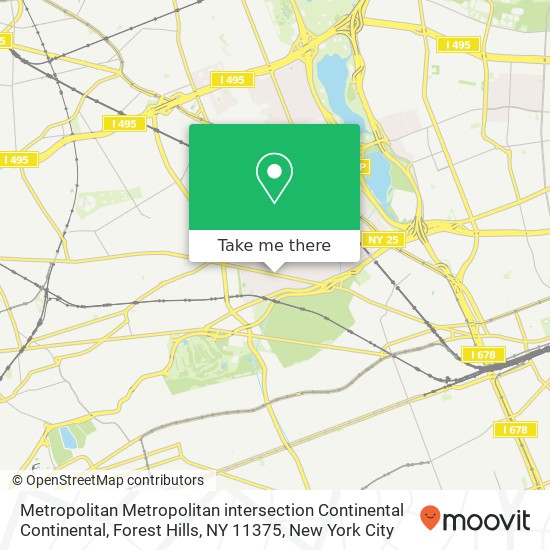 Mapa de Metropolitan Metropolitan intersection Continental Continental, Forest Hills, NY 11375