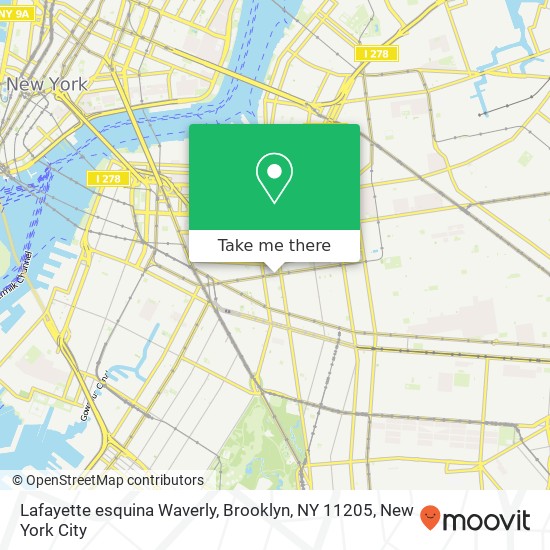 Mapa de Lafayette esquina Waverly, Brooklyn, NY 11205