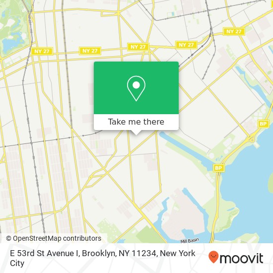 Mapa de E 53rd St Avenue I, Brooklyn, NY 11234