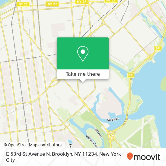 Mapa de E 53rd St Avenue N, Brooklyn, NY 11234