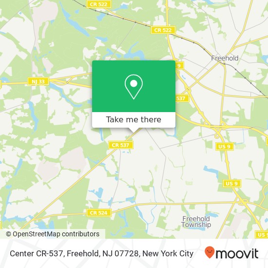 Mapa de Center CR-537, Freehold, NJ 07728