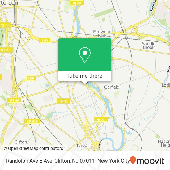 Randolph Ave E Ave, Clifton, NJ 07011 map