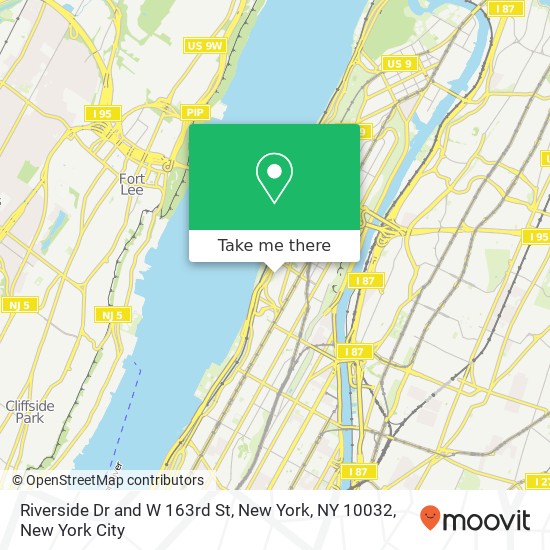 Mapa de Riverside Dr and W 163rd St, New York, NY 10032