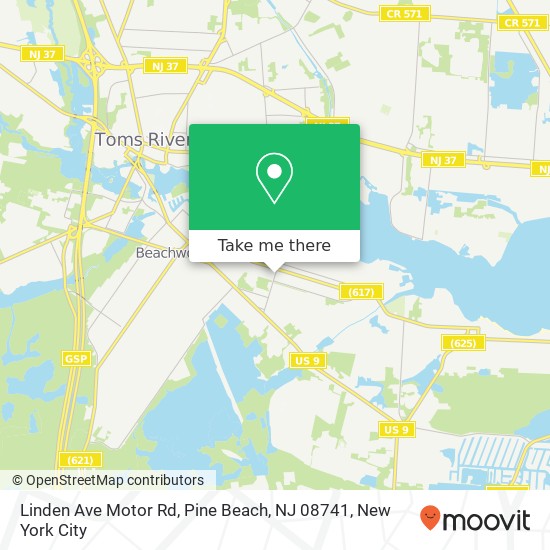 Mapa de Linden Ave Motor Rd, Pine Beach, NJ 08741