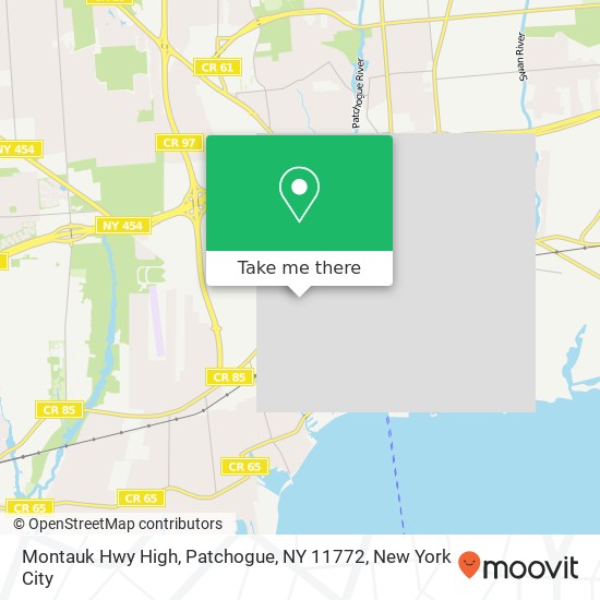 Mapa de Montauk Hwy High, Patchogue, NY 11772