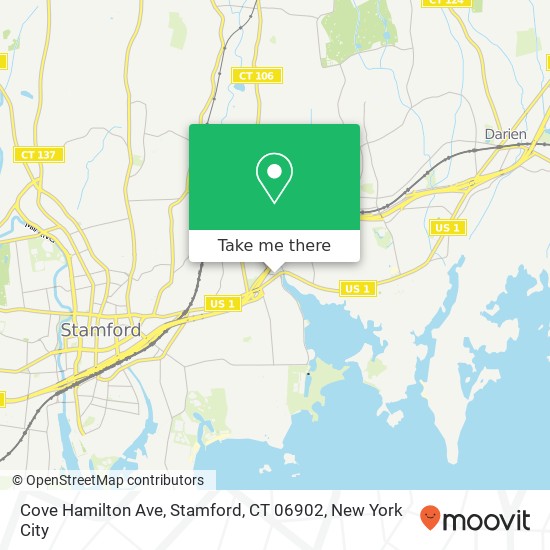Mapa de Cove Hamilton Ave, Stamford, CT 06902