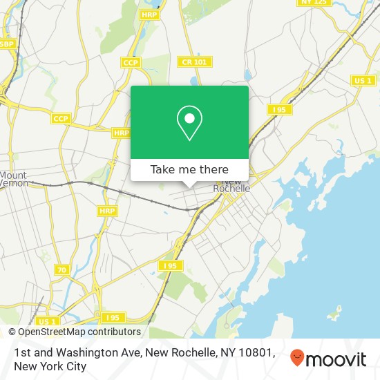 1st and Washington Ave, New Rochelle, NY 10801 map