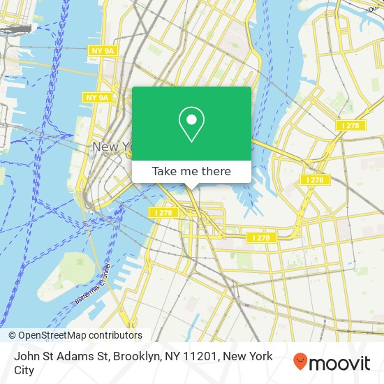 Mapa de John St Adams St, Brooklyn, NY 11201
