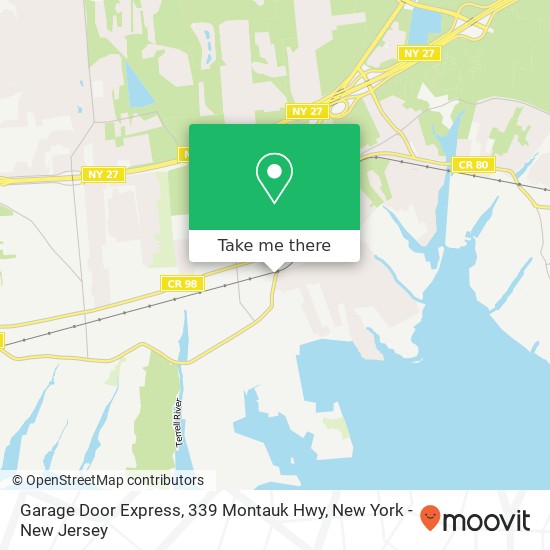 Mapa de Garage Door Express, 339 Montauk Hwy