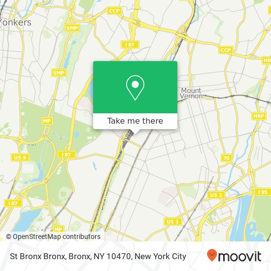Mapa de St Bronx Bronx, Bronx, NY 10470