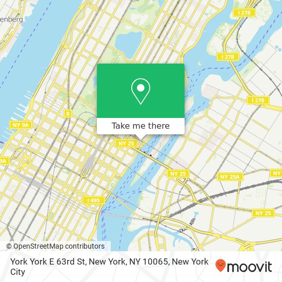 York York E 63rd St, New York, NY 10065 map