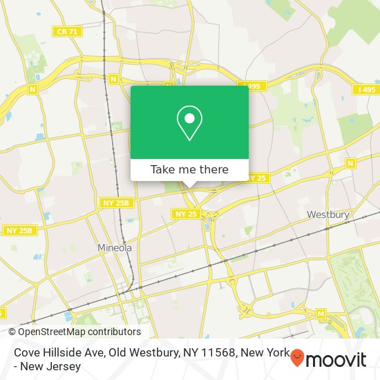 Mapa de Cove Hillside Ave, Old Westbury, NY 11568