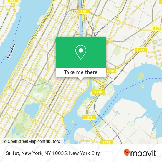 St 1st, New York, NY 10035 map