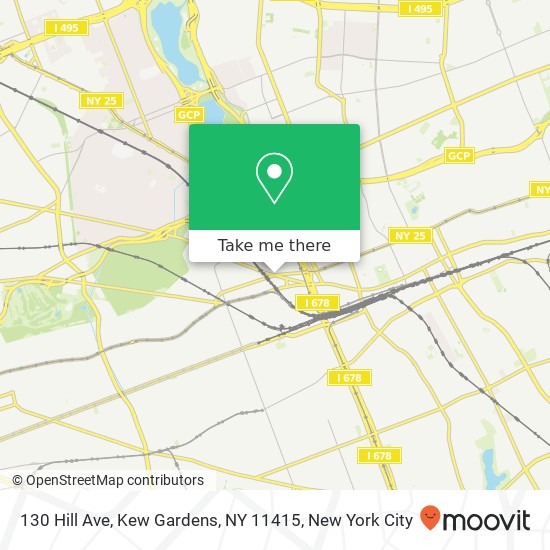Mapa de 130 Hill Ave, Kew Gardens, NY 11415